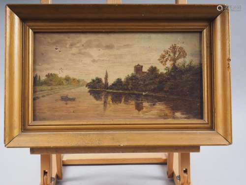 An early 20th century oil on canvas, view of Bisham Abbey, 6...