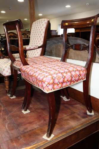A pair of 19th century carved mahogany bar back side chairs ...