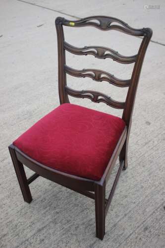 A Georgian carved mahogany ladder back dining chair of Chipp...