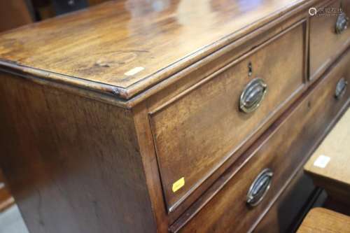 A 19th century mahogany chest of two short and three long gr...
