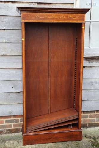 A Brights of Nettlebed mahogany and inlaid bookcase of Shera...