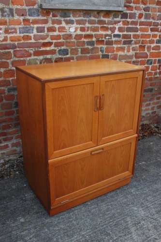 A G Plan teak side cabinet enclosed two doors over fall fron...
