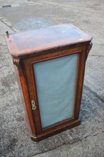 A burr walnut and banded cabinet, fitted interior enclosed g...