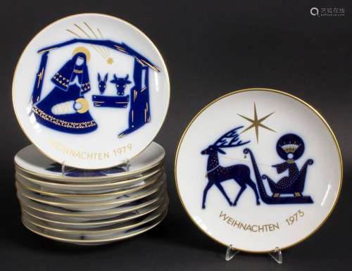 10 Weihnachtsteller / 10 Christmas plates, limited edition, ...