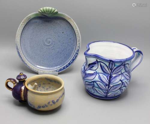 3 Teile Studiokeramik / 3 pieces of studio ceramics, Deutsch...