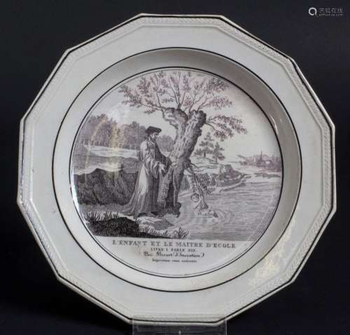 Creamware Bildteller / A faience fine picture plate, Choisy-...