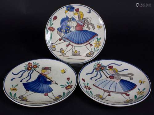 3 Teller / 3 plates, Wächtersbach, um 1950