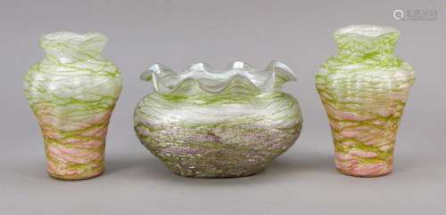 Pair of oval bowls and vases,