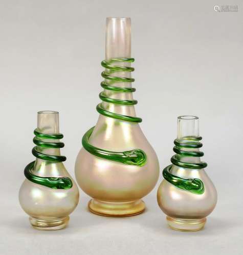 Set of three vases, early 20th