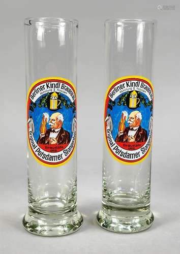 Pair of stem beer glasses, 20t