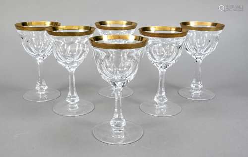 Six wine glasses, Moser, Karlo
