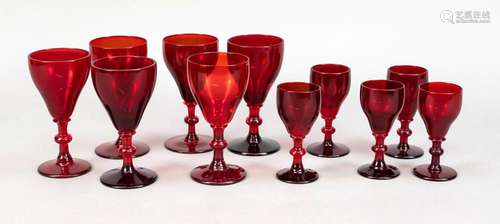 Set of eleven glasses, 19th c.