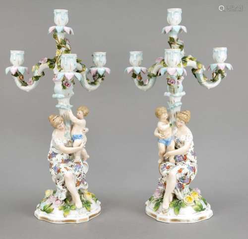 Pair of figural candlesticks,