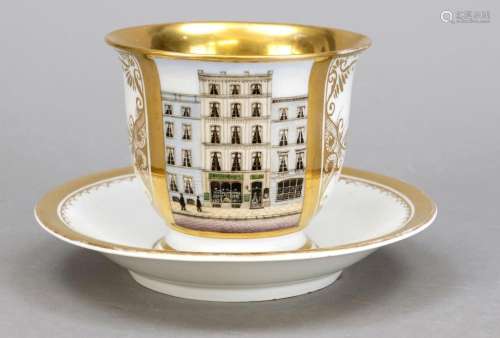 View cup with saucer, KPM, Ber