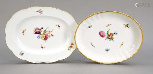 Pair of oval serving plates, K