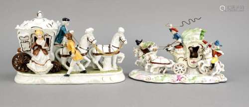 Two rococo carriages, 20th cen