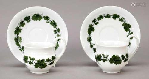 Two cups with saucer, Meissen,