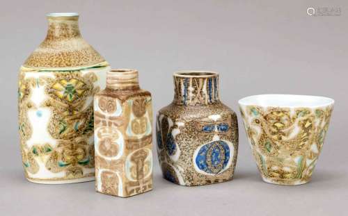Four vases, Royal Copenhagen F