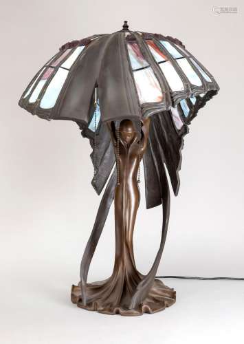 Large figural table lamp in Ti