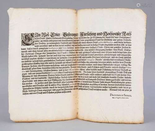 Plague Edict, Nuremberg 1666,