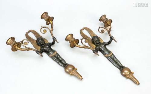 Pair of figural appliques/wall