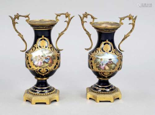 Pair of porcelain vases with b
