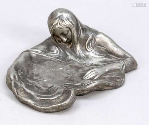 Figural Art Nouveau bowl, sign