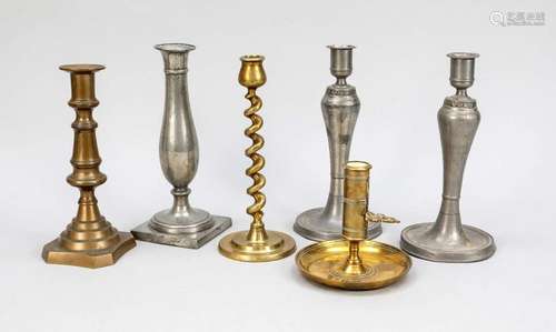 Set of 6 candlesticks, 19th/20