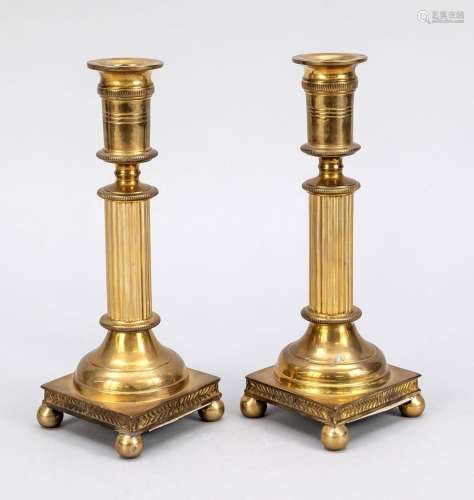 Pair of Empire style candlesti