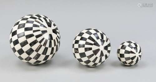 3 ornamental balls, 20th c., b