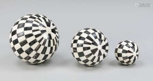 3 ornamental balls, 20th c., b