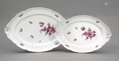 Two large oval bouquet bowls,