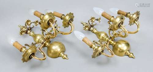 Pair of sconces, 20th c., bras