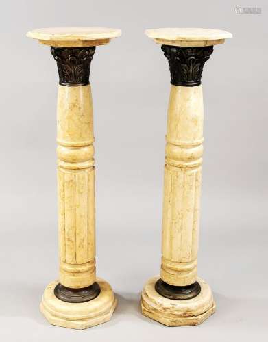 Pair of floral columns, 20th c