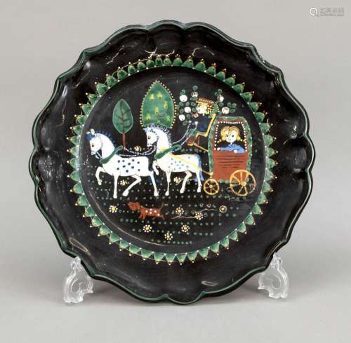 Large ceramic plate, 20th c.,