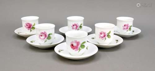 Six cups with saucer, Meissen,