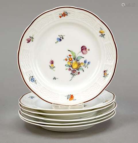 Six small plates, Nymphenburg,