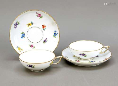 Two tea cups with saucers, Mei