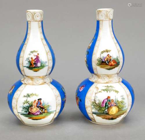 Pair of double gourd vases, He