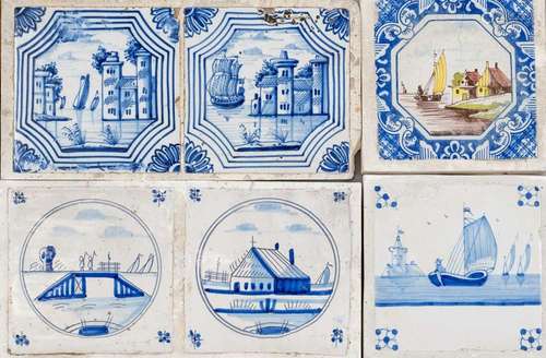 10 tiles, 18th century, almost