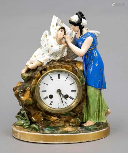 Figural mantel clock, France,