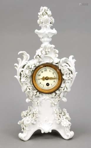 Fireplace clock white, Meissen