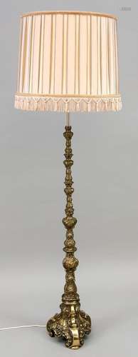 Floor lamp, 20th c., brass tri