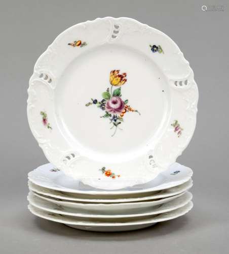 Six small plates, Nymphenburg,
