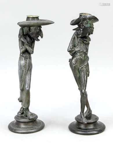 Pair of figural candlesticks,