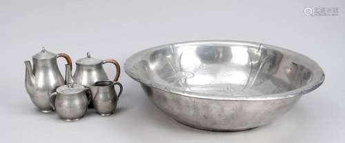 Pewter set, consisting of a la