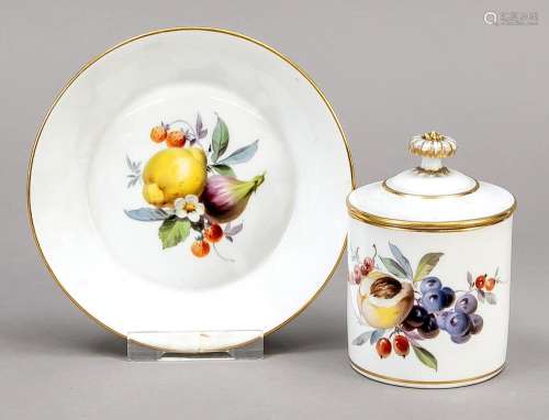 Lidded cup with saucer, Meisse