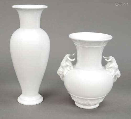 Two vases, KPM Berlin, marks 1