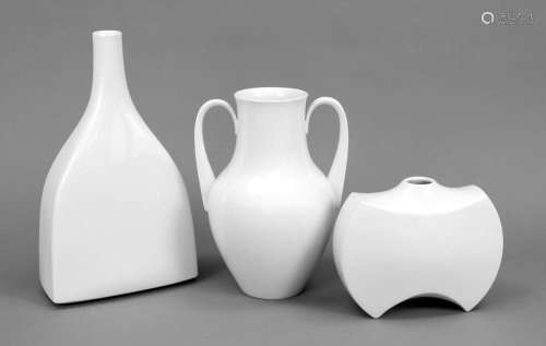 Three vases, KPM Berlin, mark