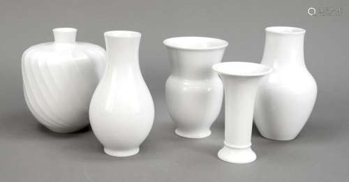Five vases, KPM Berlin, 1940-1